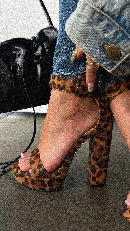 New Limits Platform Block Heels - Leopard