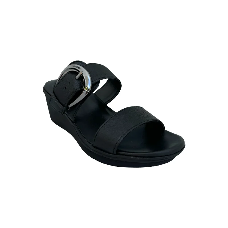 Rabia Black Wedge Slide