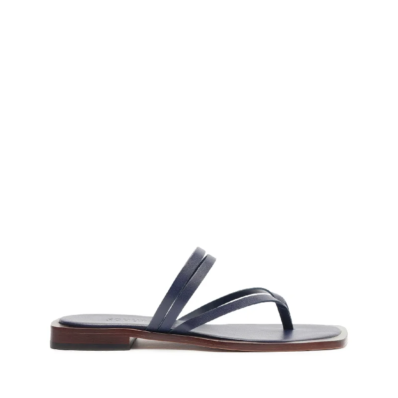 Rania Leather Flat Sandal